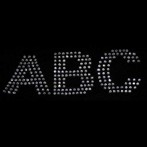 2 inch Rhinestone Letters - Iron on transfer (arial-s) Many colors available GetTShirty