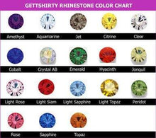 Load image into Gallery viewer, 6 Clear Inch Iron on Rhinestone Numbers BLING - colors available too. gettshirty

