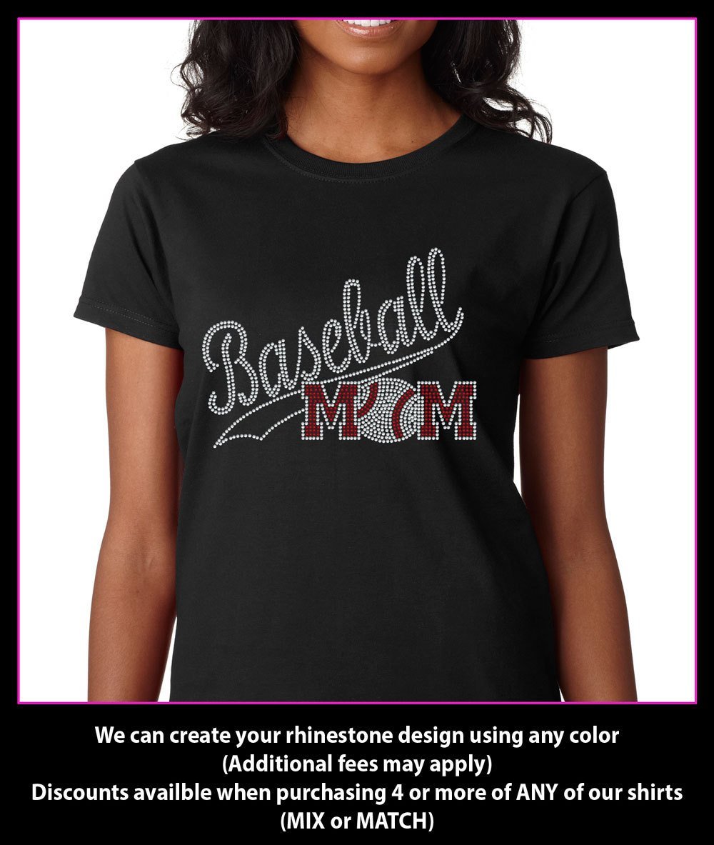 Baseball Mom Rhinestone t-shirt gettshirty