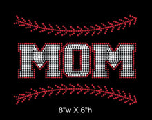 Load image into Gallery viewer, Baseball Mom with Stitching Iron on Rhinestone Transfer (BM02) GetTShirty
