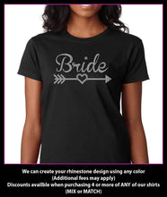 Load image into Gallery viewer, Bride - Bachelorette Party - Wedding rhinestone t-shirt GetTShirty

