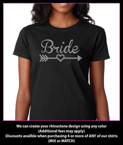 Bride - Bachelorette Party - Wedding rhinestone t-shirt GetTShirty