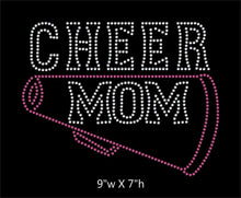 Load image into Gallery viewer, Cheer Mom - 2 color iron on rhinestone transfer GetTShirty
