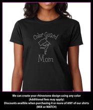 Load image into Gallery viewer, Color Guard Mom Rhinestone t-shirt Bling GetTShirty
