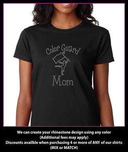 Color Guard Mom Rhinestone t-shirt Bling GetTShirty