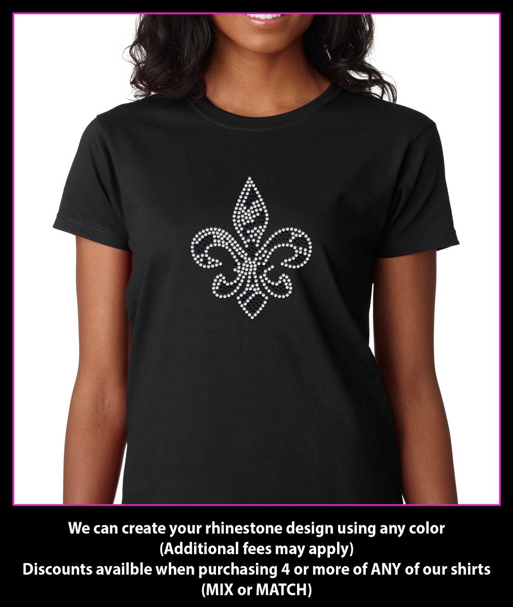 Fleur De Lis Zebra Style Rhinestone t-shirt gettshirty