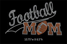 Load image into Gallery viewer, Football Mom - 2 color iron on rhinestone transfer GetTShirty
