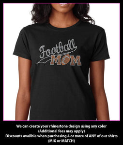 Football Mom  Rhinestone t-shirt bling GetTShirty