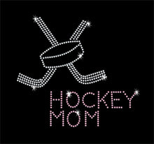 Load image into Gallery viewer, Hockey Mom Sports Rhinestone Transfer - Iron on GetTShirty
