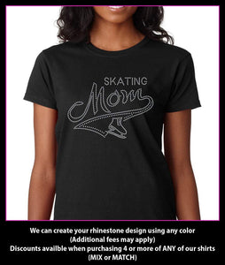 Ice Skating Mom  Rhinestone t-shirt GetTShirty