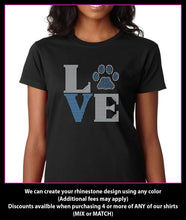 Load image into Gallery viewer, Love Paw Square Rhinestone T-Shirt GetTShirty

