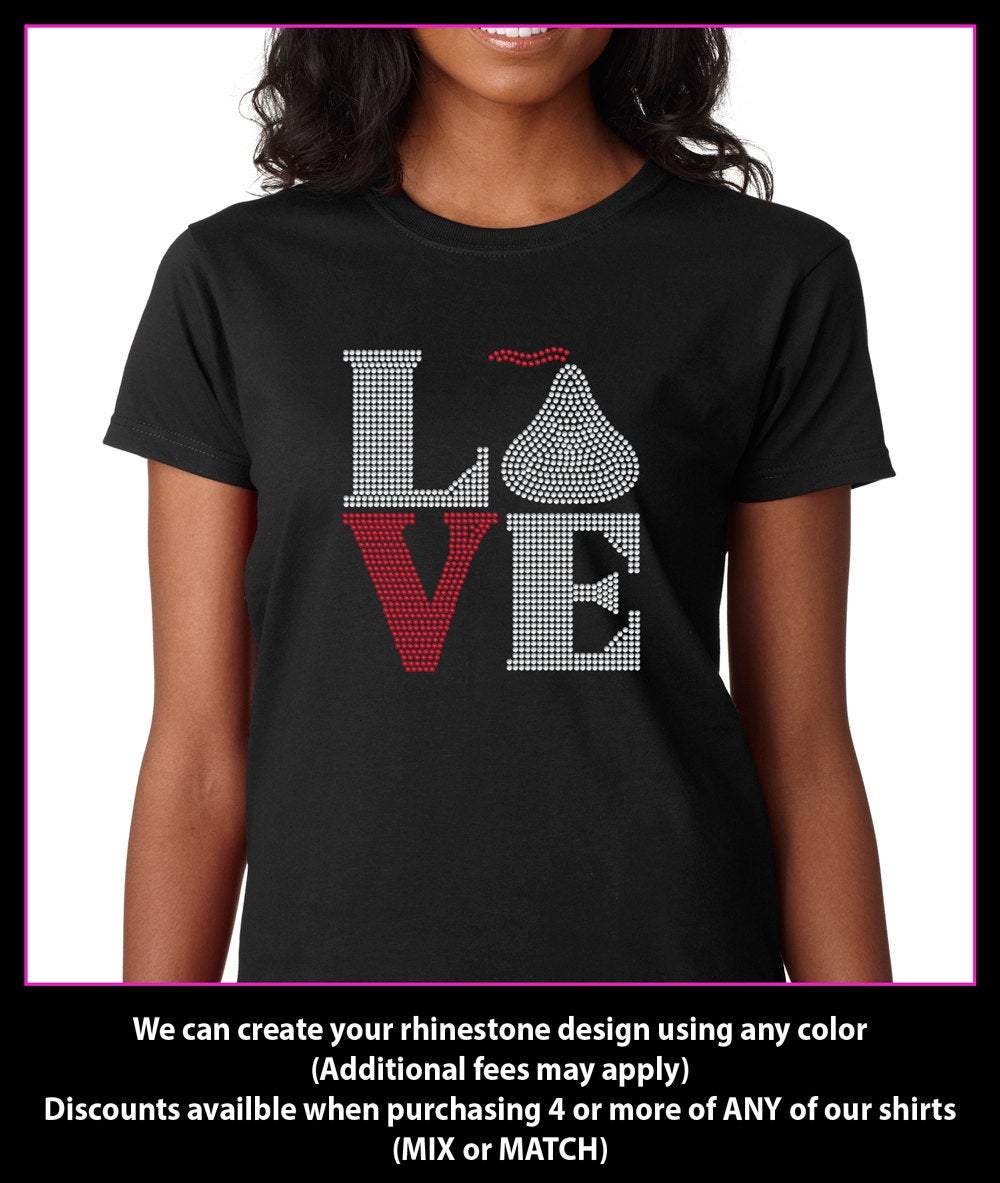 Love Square Chocolate / Hershey Kiss Rhinestone T-shirt GetTShirty