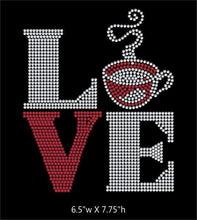 Load image into Gallery viewer, Love Square Coffee  - 2 color iron on rhinestone transfer gettshirty
