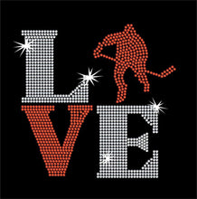Load image into Gallery viewer, Love Square Hockey rhinestone transfer bling GetTShirty
