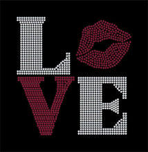 Load image into Gallery viewer, Love Square Lips / Kiss rhinestone transfer GetTShirty
