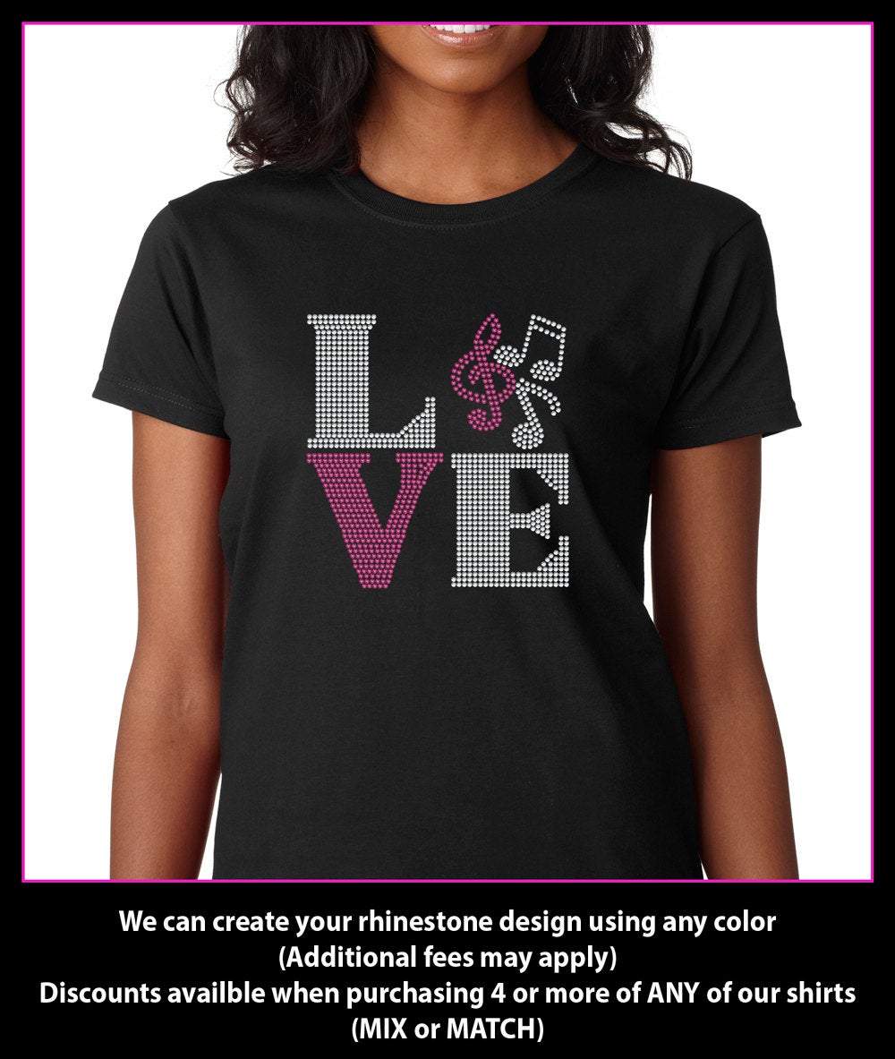 Love Square Music / Band / Orchestra  Rhinestone T-shirt GetTShirty