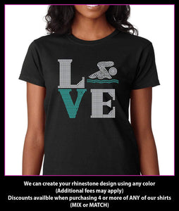 Love Square Swim Rhinestone t-shirt GetTShirty