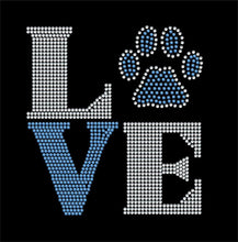Load image into Gallery viewer, Love Square paw / wildcat rhinestone transfer GetTShirty
