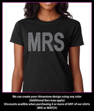 Load image into Gallery viewer, MRS - Bridal Wedding Rhinestone T-Shirt GetTShirty

