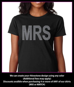 MRS - Bridal Wedding Rhinestone T-Shirt GetTShirty
