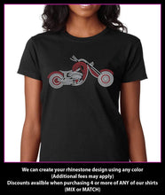 Load image into Gallery viewer, Motorcycle / Chopper Rhinestone t-shirt GetTShirty
