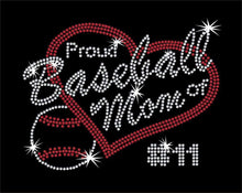 Load image into Gallery viewer, Proud Baseball Mom with Custom Number GetTShirty
