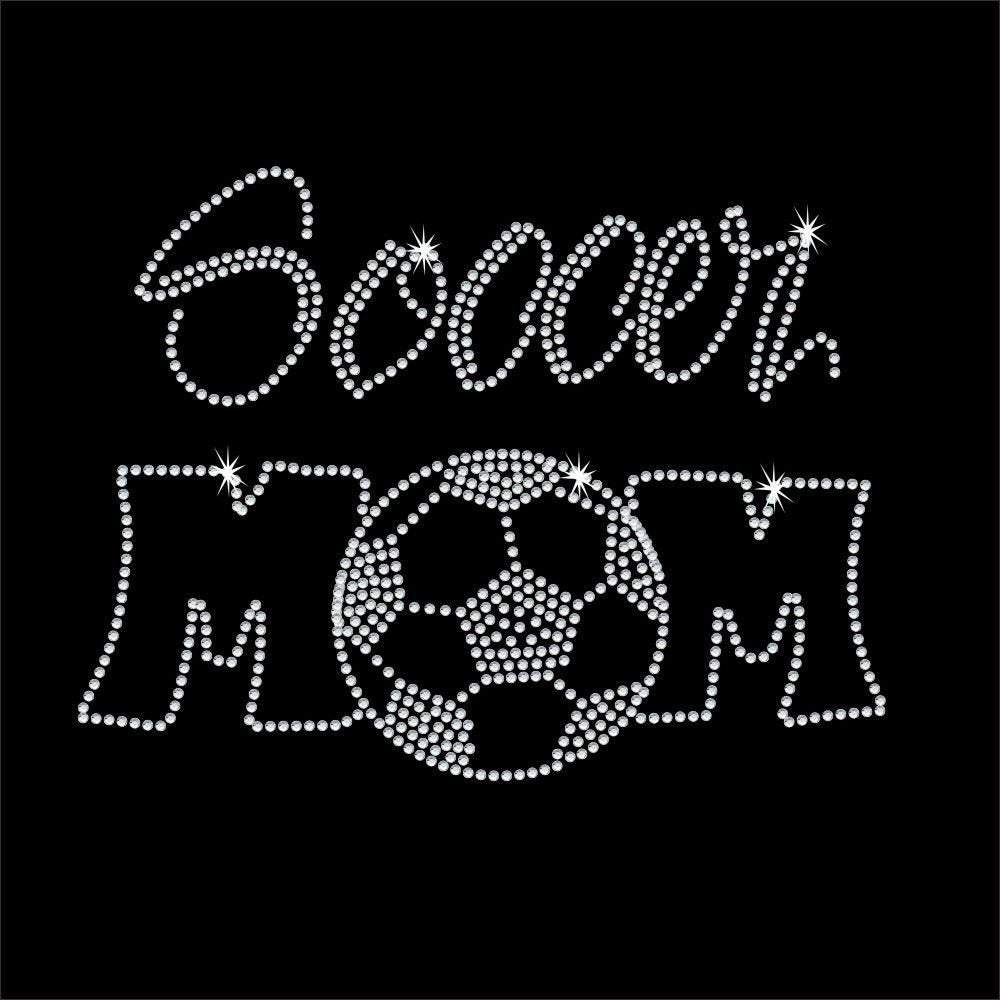 Soccer Mom Sports Rhinestone Transfer - Iron on gettshirty