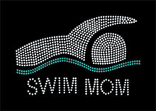 Load image into Gallery viewer, Swim Mom - Swimmer, Rhinestone Transfer BLING 2-color GetTShirty
