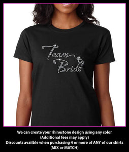 Team Bride Wedding Party / Bachlorette Party Rhinestone T-Shirt GetTShirty