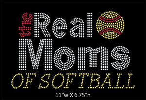 The Real Mom's of Softball Rhinestone transfer bling GetTShirty