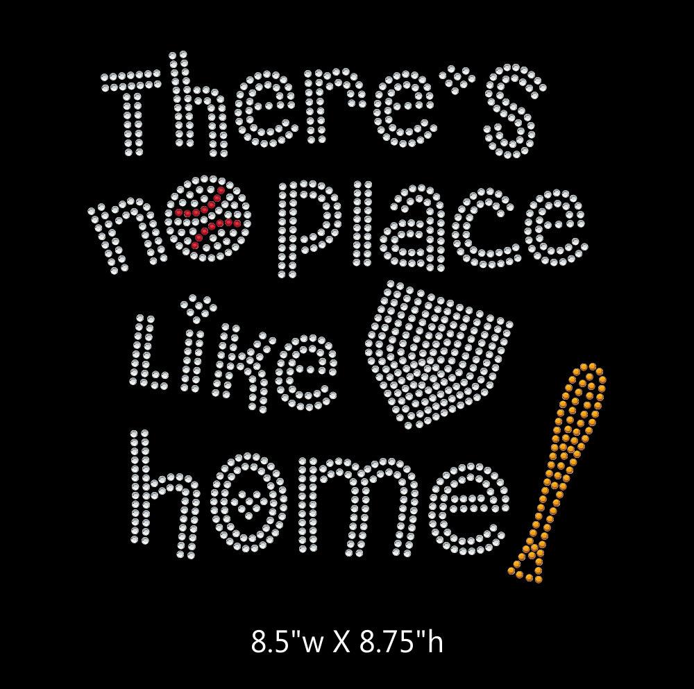 There's no place like home baseball - 3 color iron on rhinestone transfer GetTShirty