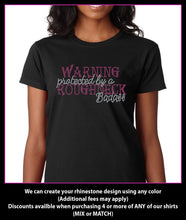 Load image into Gallery viewer, Warning Protected by a Redneck Badass Rhinestone t-shirt GetTShirty
