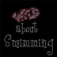 Load image into Gallery viewer, Wild about Swimming Rhinestone Transfer BLING 2-color GetTShirty
