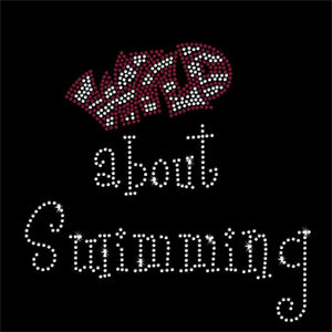 Wild about Swimming Rhinestone Transfer BLING 2-color GetTShirty